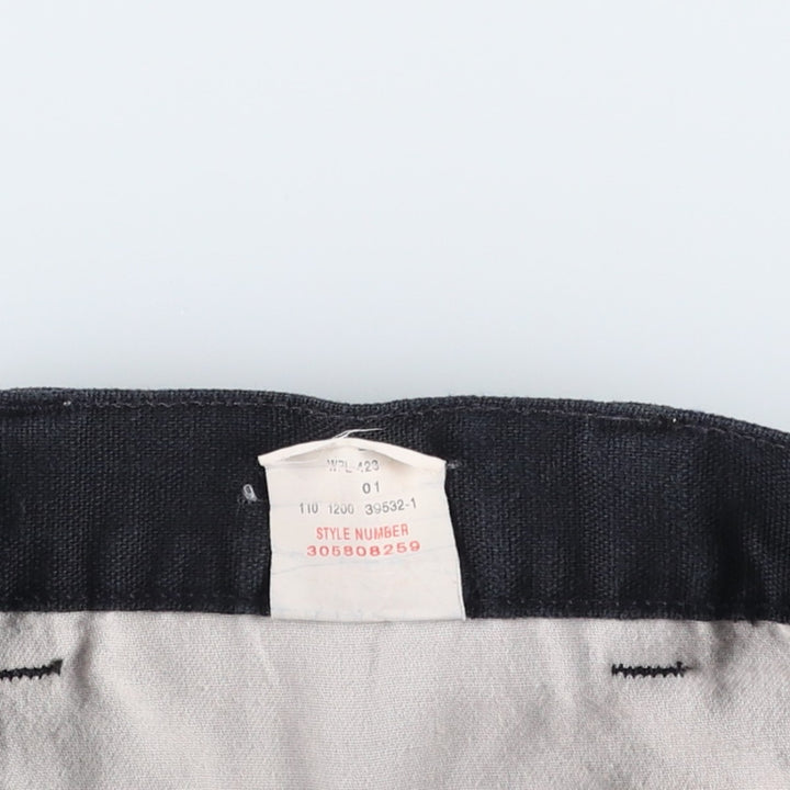 2000'S Dockers khakis two-pleat cotton x linen shorts, men's size W32 (approx.) linen navy blue type Vintage Second Hand