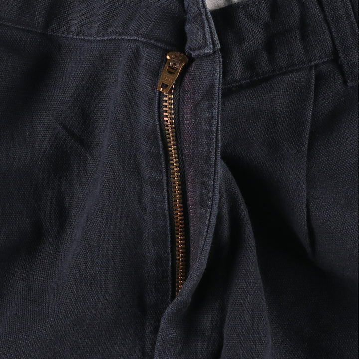 2000'S Dockers khakis two-pleat cotton x linen shorts, men's size W32 (approx.) linen navy blue type Vintage Second Hand