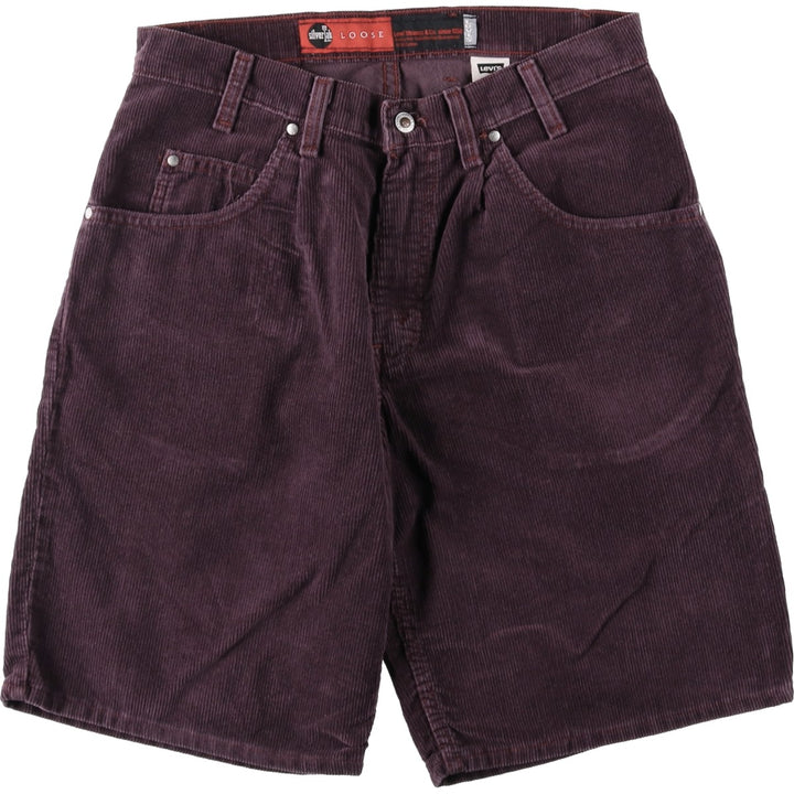 90'S Levi's Silver Tab Loose Corduroy Shorts, Made in USA, Men's W33 (approx.), Vintage cotton purple type Vintage Second Hand