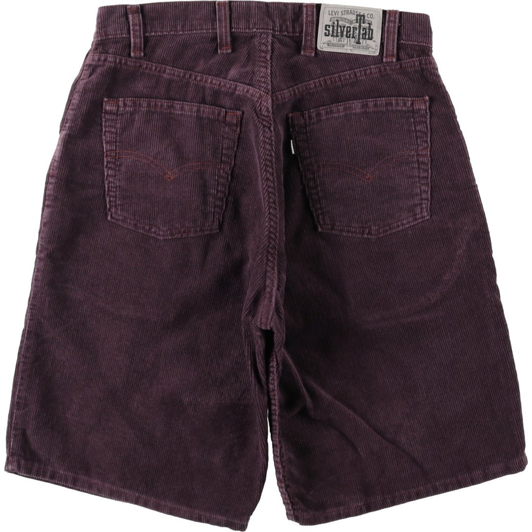 90'S Levi's Silver Tab Loose Corduroy Shorts, Made in USA, Men's W33 (approx.), Vintage cotton purple type Vintage Second Hand