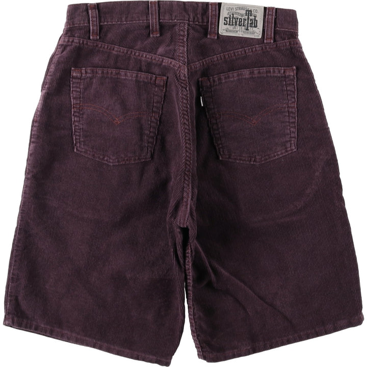 90'S Levi's Silver Tab Loose Corduroy Shorts, Made in USA, Men's W33 (approx.), Vintage cotton purple type Vintage Second Hand