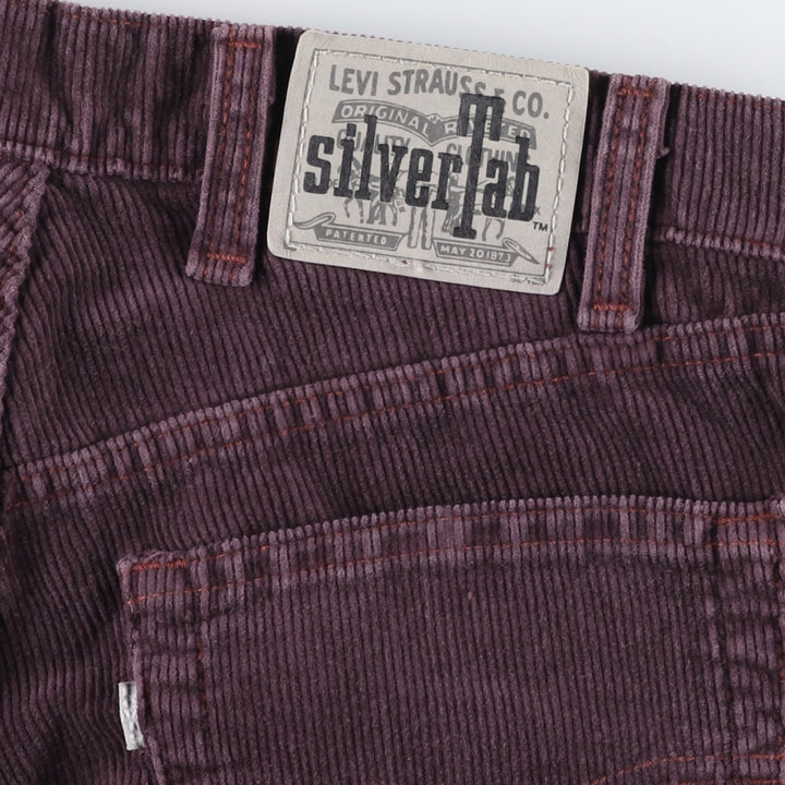 90'S Levi's Silver Tab Loose Corduroy Shorts, Made in USA, Men's W33 (approx.), Vintage cotton purple type Vintage Second Hand