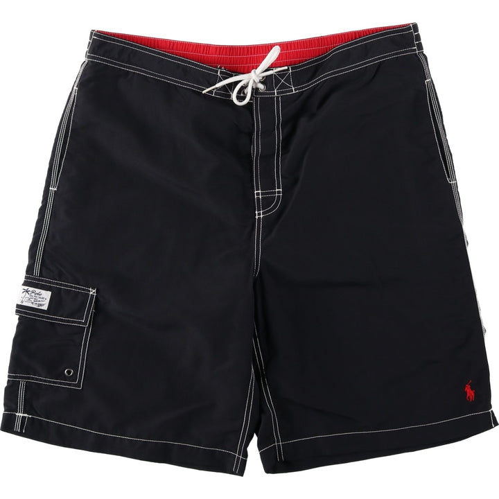 Ralph Lauren POLO by Ralph Lauren Swim Shorts (Men's Size L) Nylon black type Vintage Second Hand