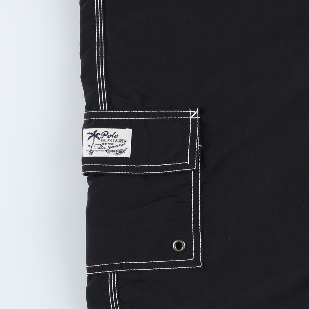 Ralph Lauren POLO by Ralph Lauren Swim Shorts (Men's Size L) Nylon black type Vintage Second Hand