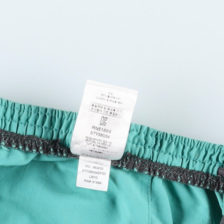 Patagonia Baggies Long 7-inch Swim Shorts (58034SP20) - Men's Size M (approx.) Nylon Emerald green Vintage Second Hand