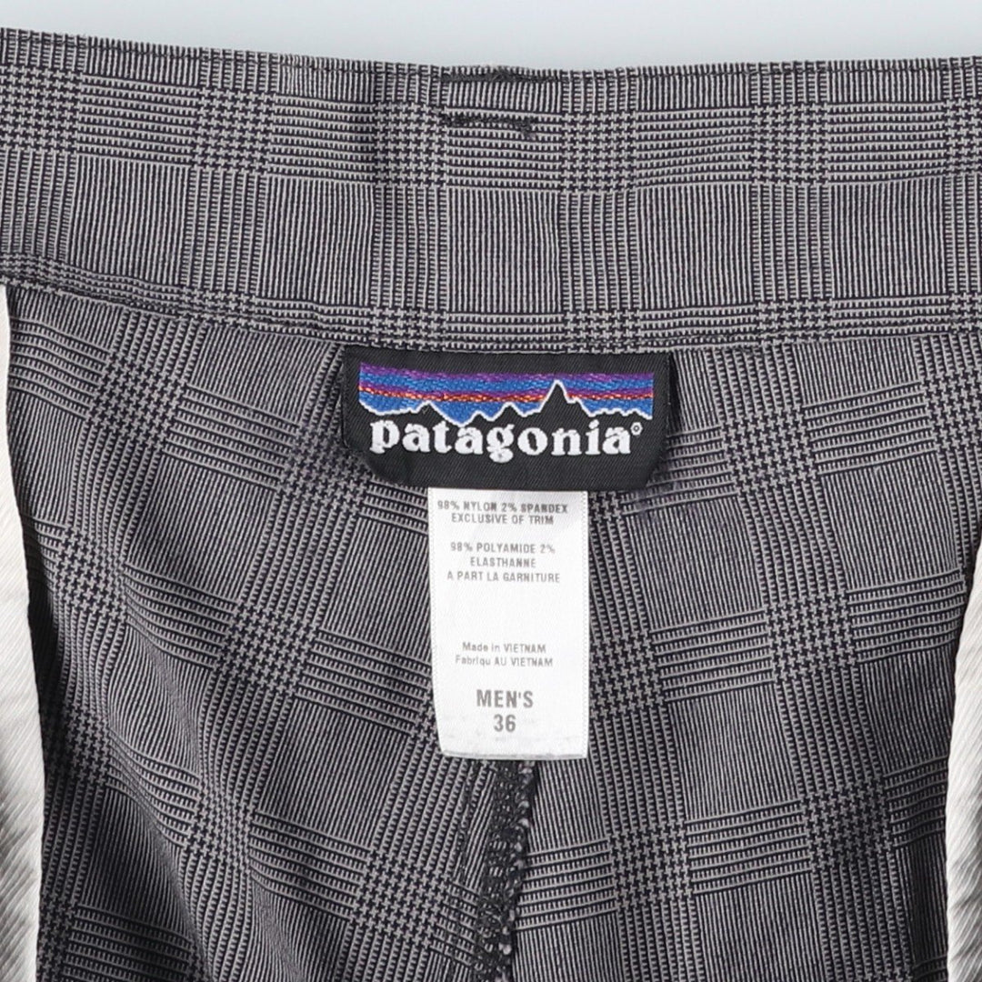 Patagonia 57730SP11 Check Pattern Nylon Shorts (Men's W37 equivalent) Nylon gray type Vintage Second Hand