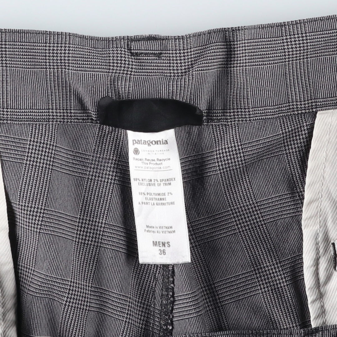 Patagonia 57730SP11 Check Pattern Nylon Shorts (Men's W37 equivalent) Nylon gray type Vintage Second Hand