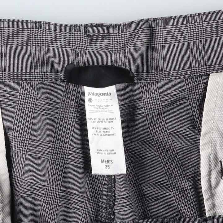 Patagonia 57730SP11 Check Pattern Nylon Shorts (Men's W37 equivalent) Nylon gray type Vintage Second Hand