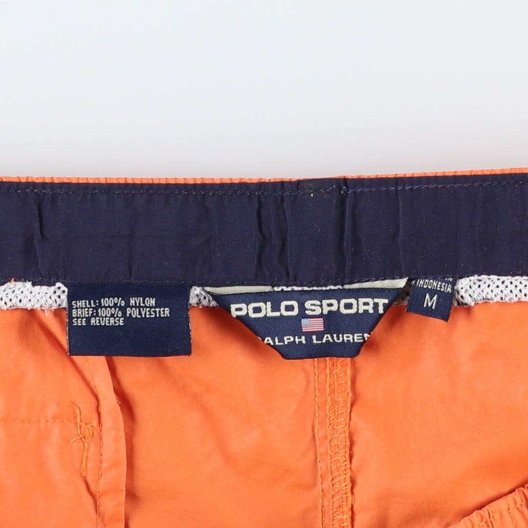 Ralph Lauren POLO SPORT swim shorts, men's size M (approx.) Nylon orange type Vintage Second Hand
