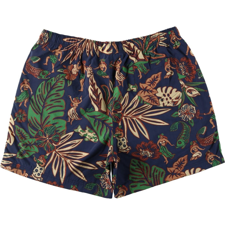 Ralph Lauren POLO SPORT all-over print swim shorts, men's size XL equivalent. Nylon navy blue type Vintage Second Hand