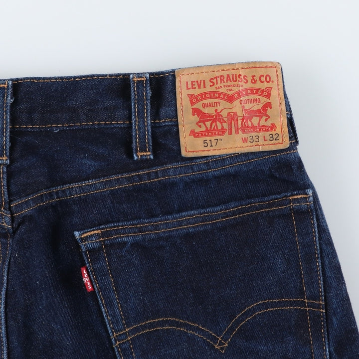 Dark navy Levi's 517 bootcut denim pants, men's size W34 (approx.) cotton navy blue type Vintage Second Hand