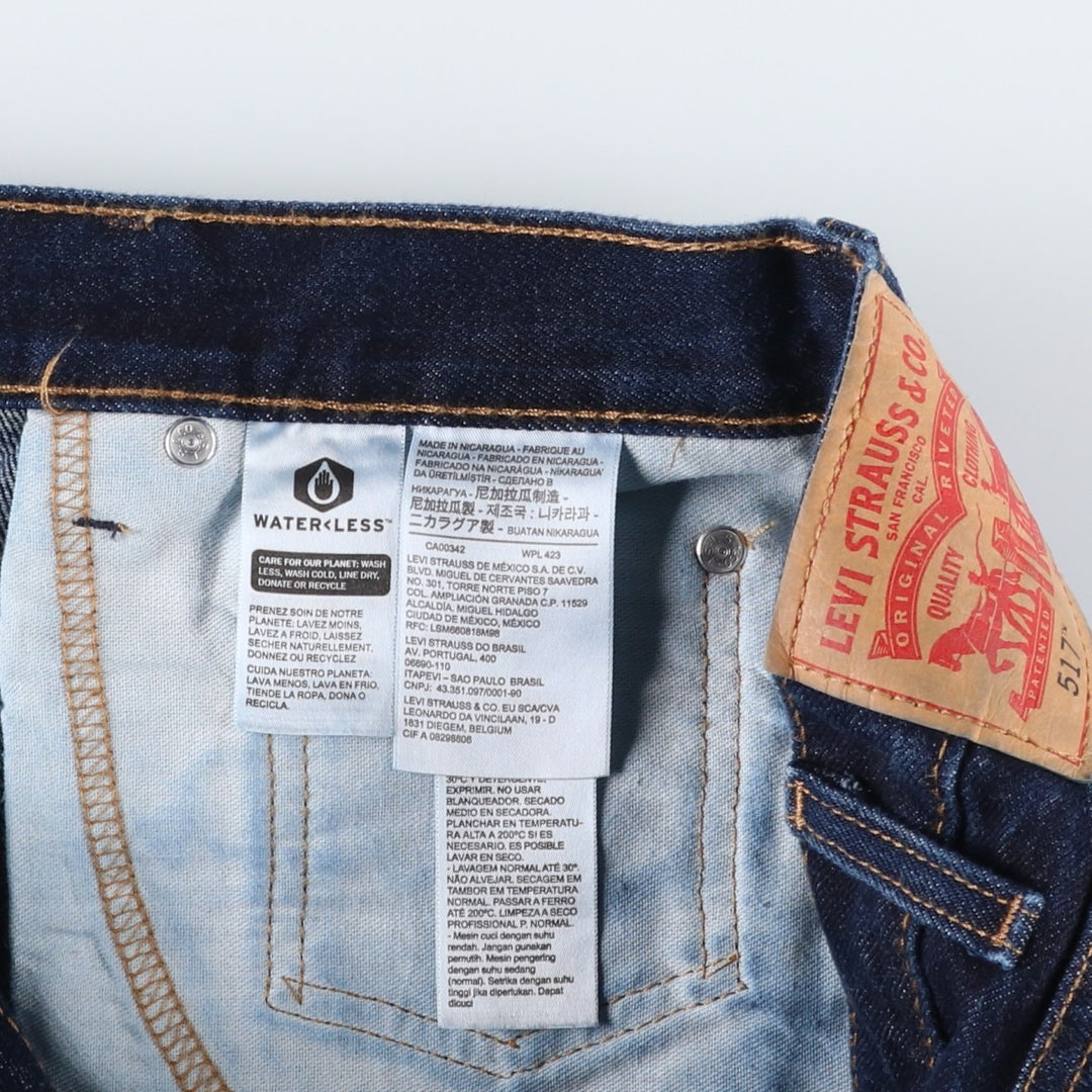 Dark navy Levi's 517 bootcut denim pants, men's size W34 (approx.) cotton navy blue type Vintage Second Hand