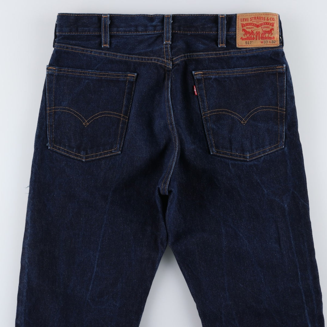 Dark navy Levi's 517 bootcut denim pants, men's size W34 (approx.) cotton navy blue type Vintage Second Hand