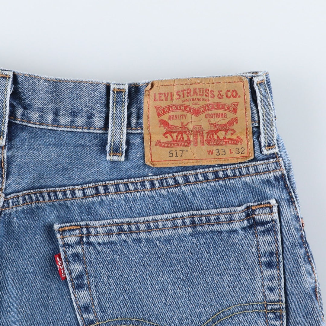 Levi's 517 Bootcut Denim Pants for Men, W33 equivalent cotton blue type Vintage Second Hand