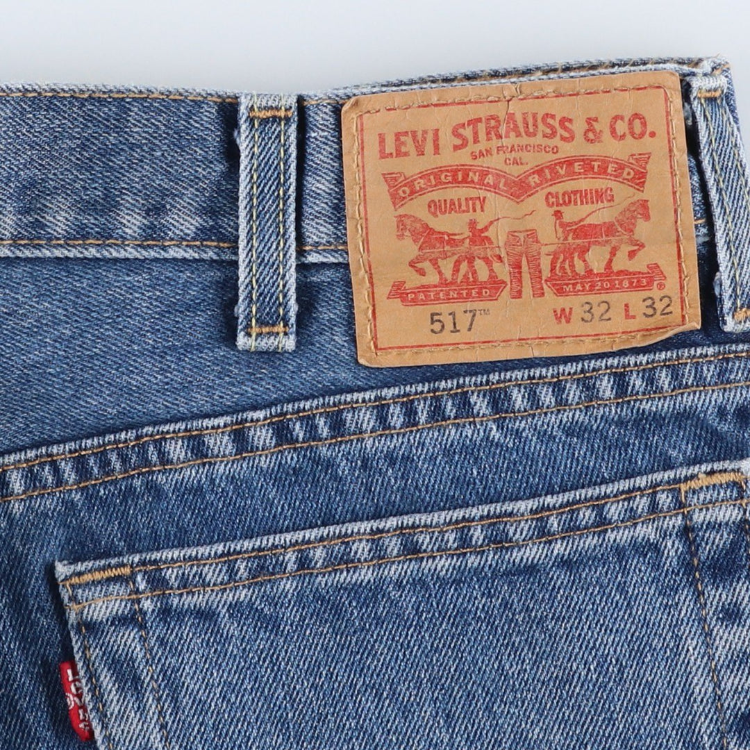 Levi's 517 Bootcut Denim Pants for Men, W33 equivalent cotton blue type Vintage Second Hand