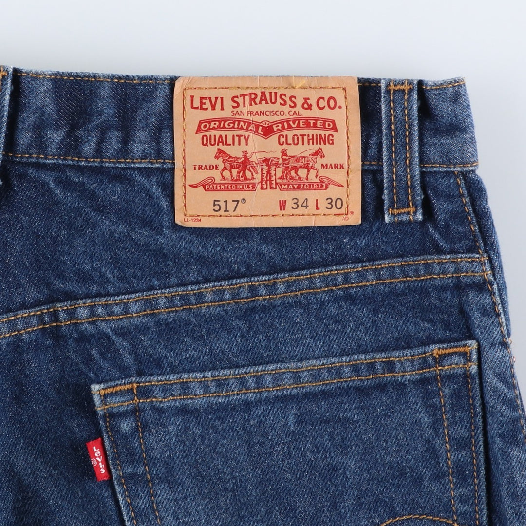 Levi's 517 BOOT CUT Bootcut denim pants for men, size w34 cotton blue type Vintage Second Hand