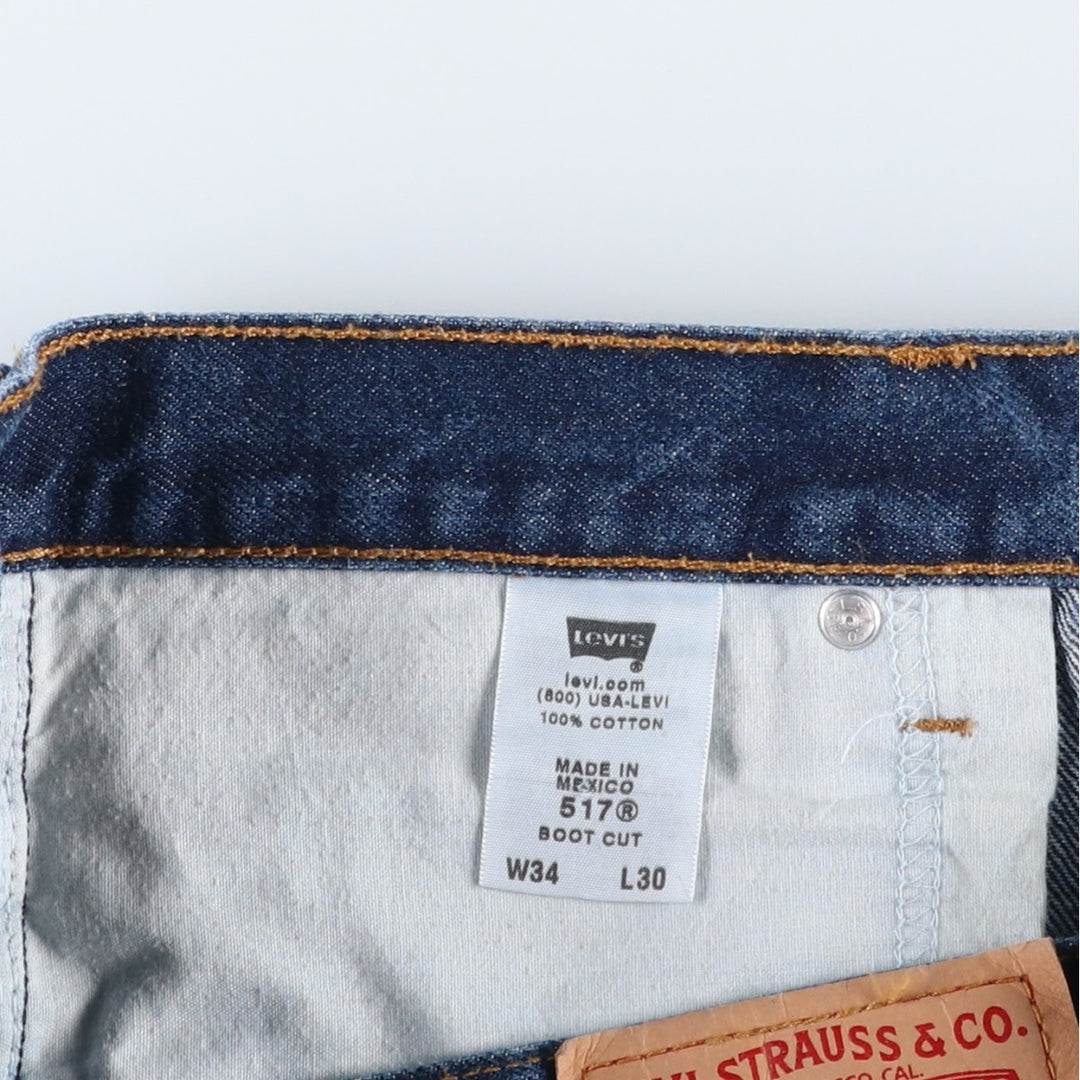 Levi's 517 BOOT CUT Bootcut denim pants for men, size w34 cotton blue type Vintage Second Hand