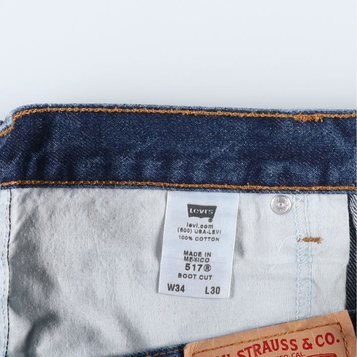 Levi's 517 BOOT CUT Bootcut denim pants for men, size w34 cotton blue type Vintage Second Hand