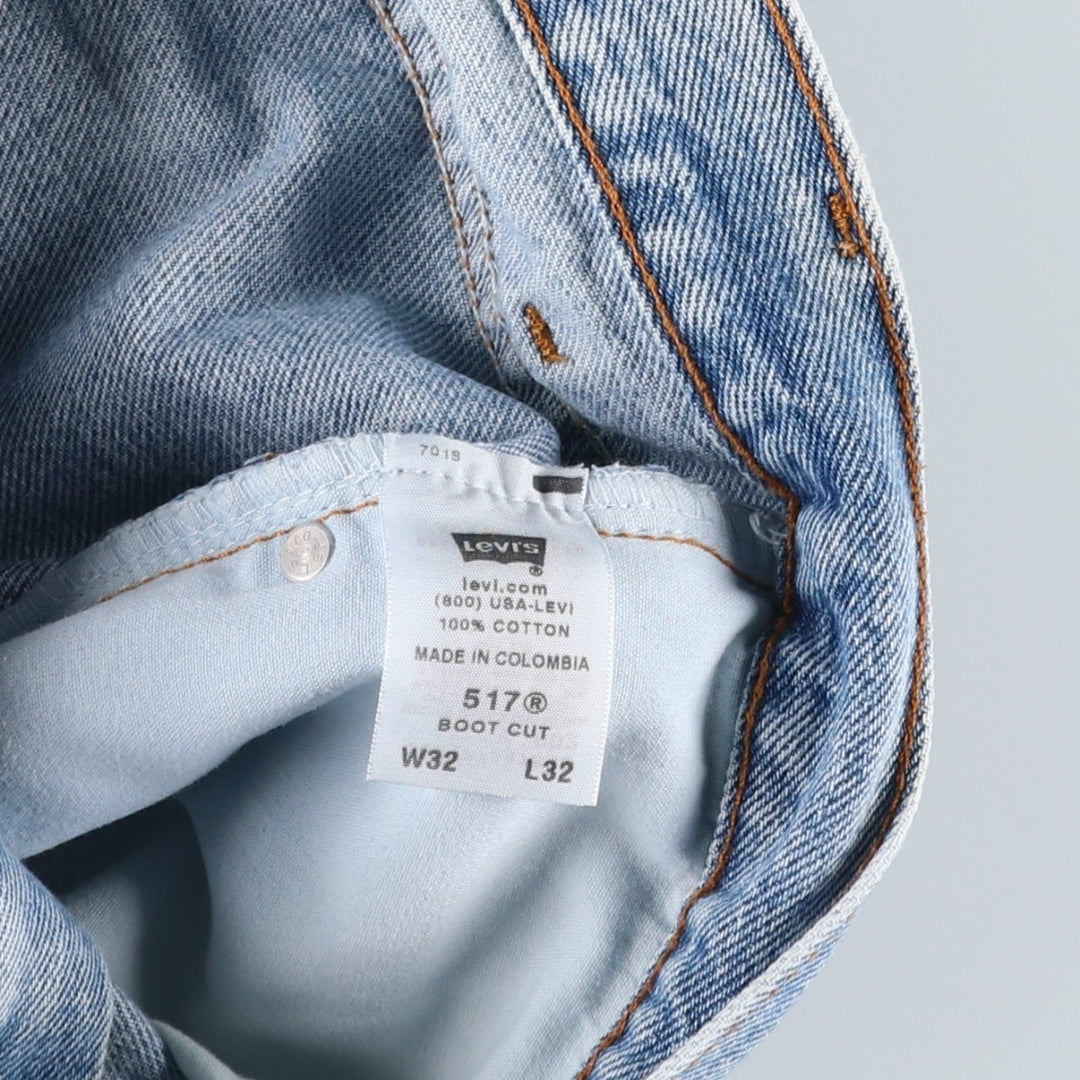 Levi's 517 BOOT CUT Bootcut denim pants for men, size w32 cotton blue type Vintage Second Hand