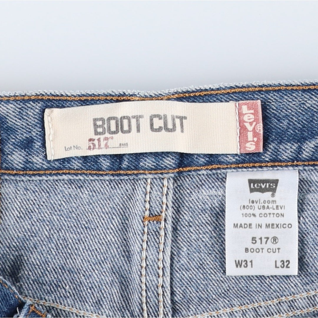 Levi's 517 BOOT CUT Bootcut denim pants for men, size w31 cotton blue type Vintage Second Hand