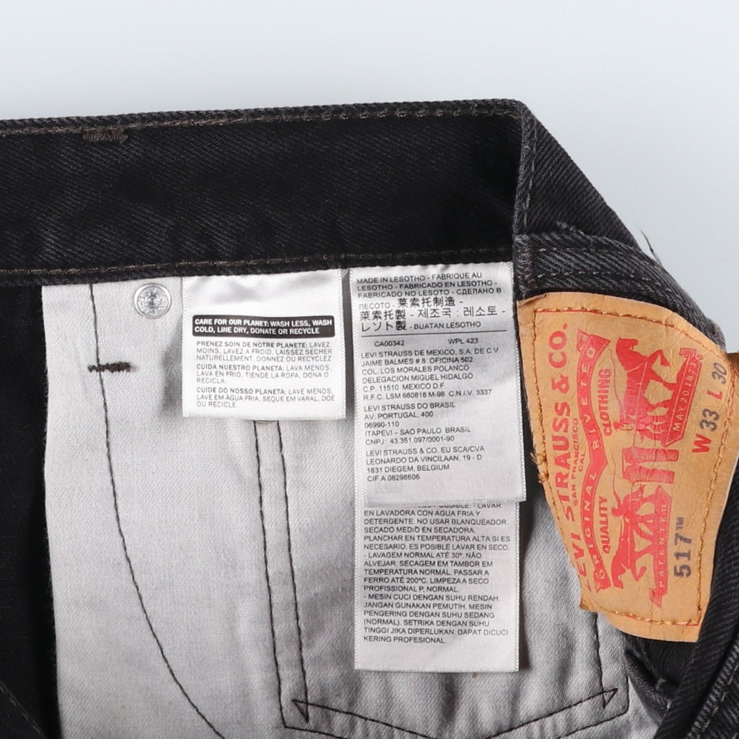 Levi's 517 Black Denim Bootcut Denim Pants for Men, W33 cotton black type Vintage Second Hand