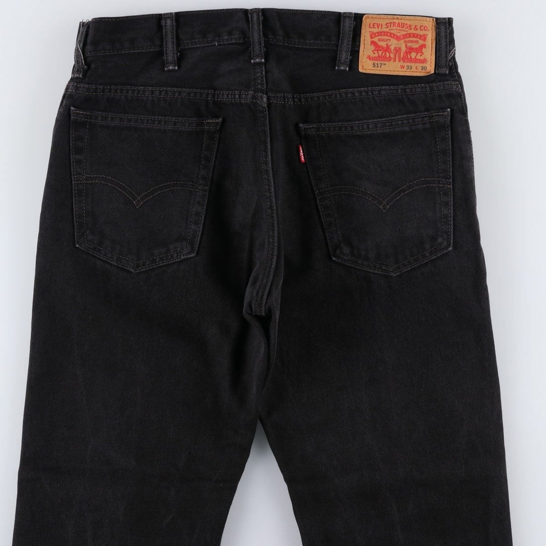 Levi's 517 Black Denim Bootcut Denim Pants for Men, W33 cotton black type Vintage Second Hand