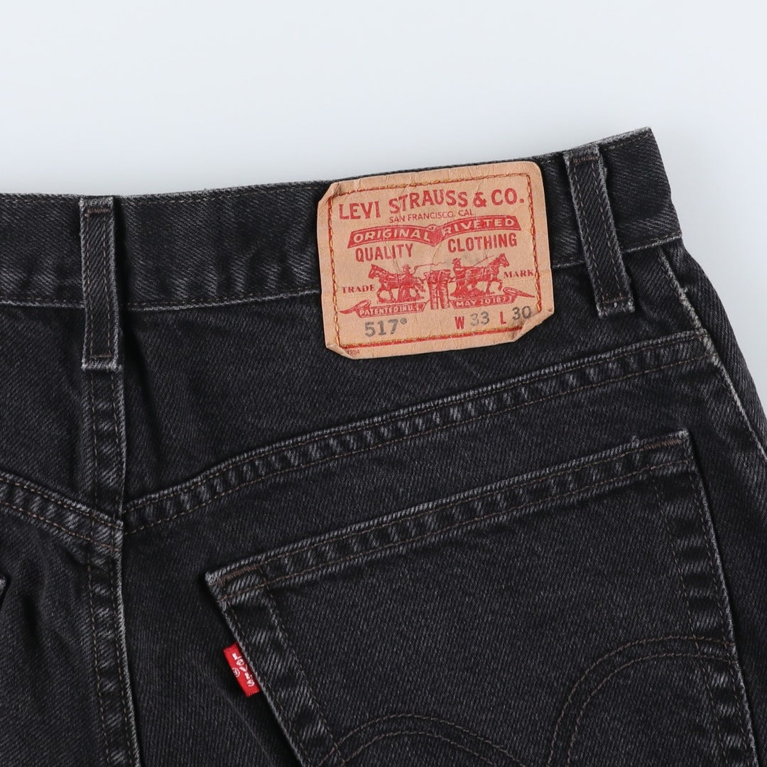 2000'S Levi's 517 BOOT CUT Black Denim Bootcut Jeans, Men's Size W32 (approx.) cotton black type Vintage Second Hand