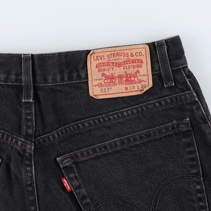 2000'S Levi's 517 BOOT CUT Black Denim Bootcut Jeans, Men's Size W32 (approx.) cotton black type Vintage Second Hand