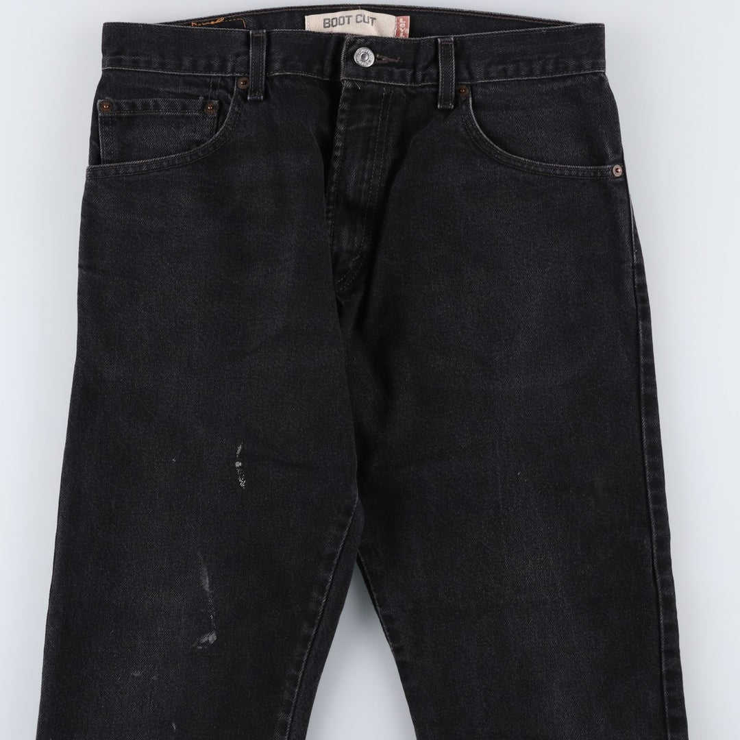 2000'S Levi's 517 BOOT CUT Black Denim Bootcut Jeans, Men's Size W32 (approx.) cotton black type Vintage Second Hand