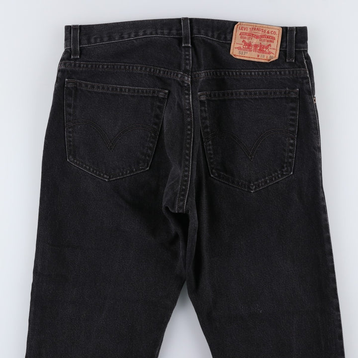 2000'S Levi's 517 BOOT CUT Black Denim Bootcut Jeans, Men's Size W32 (approx.) cotton black type Vintage Second Hand