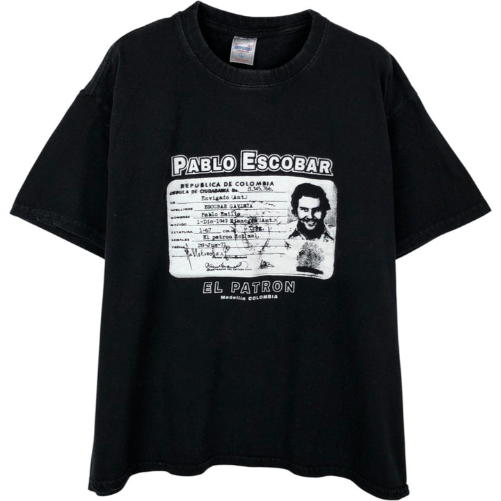 IMPERIO Camisetas PABLO ESCOBAR Pablo Escobar Print T-Shirt Men's Size L (Equivalent) Crew Neck cotton black type Vintage Second Hand