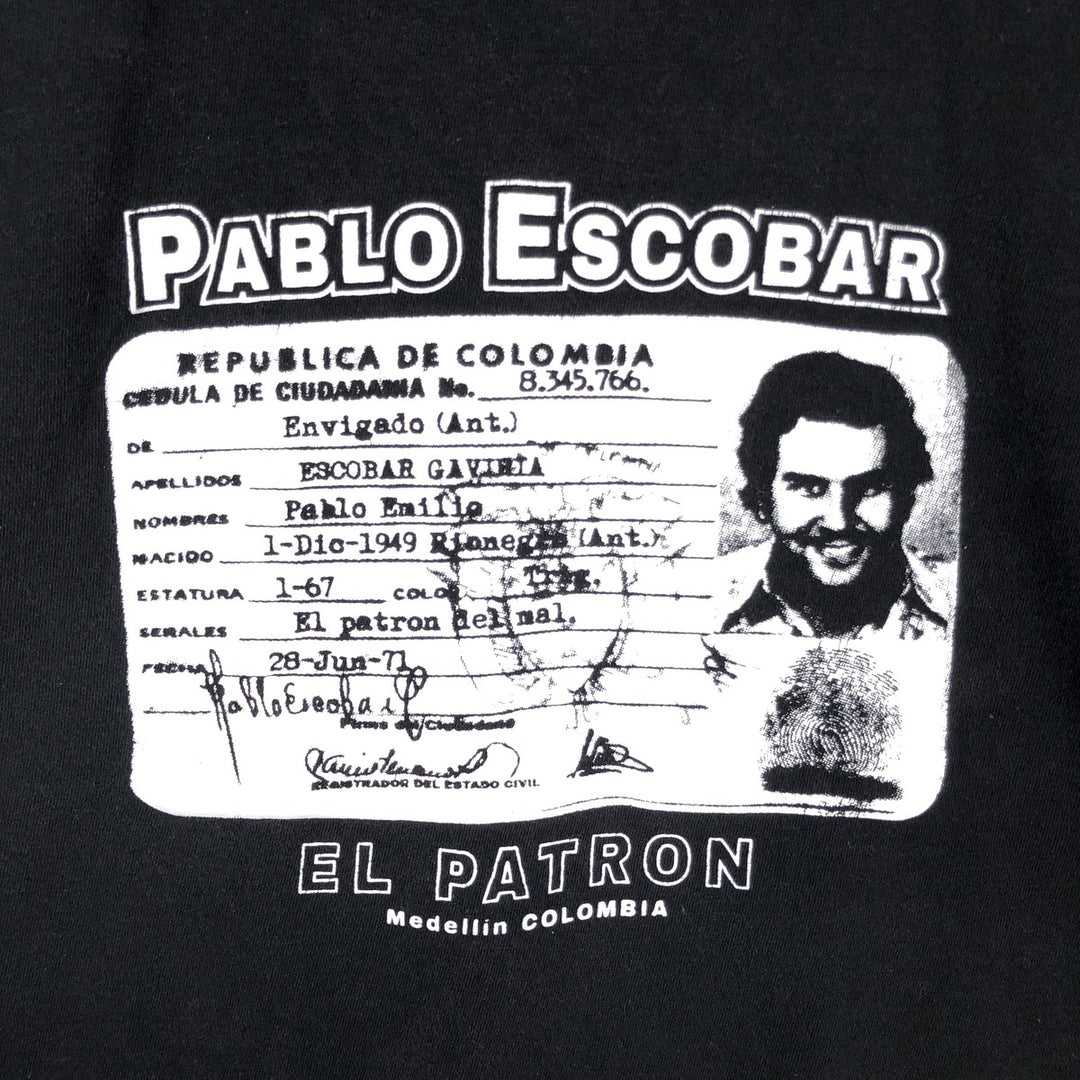 IMPERIO Camisetas PABLO ESCOBAR Pablo Escobar Print T-Shirt Men's Size L (Equivalent) Crew Neck cotton black type Vintage Second Hand