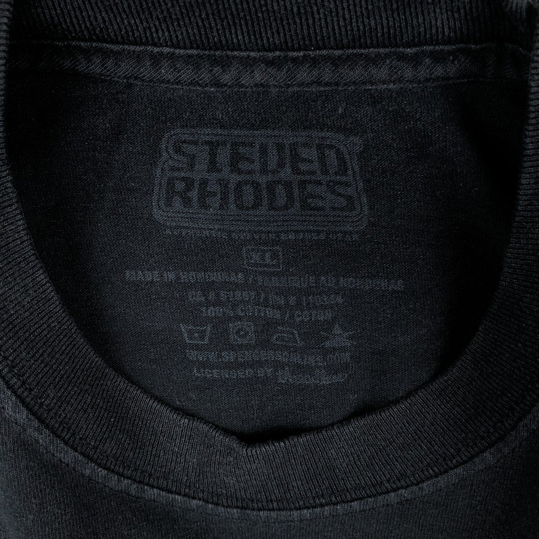 STEVED RHODES Skull Pattern Art T-Shirt (Men's XL equivalent) cotton black type Vintage Second Hand