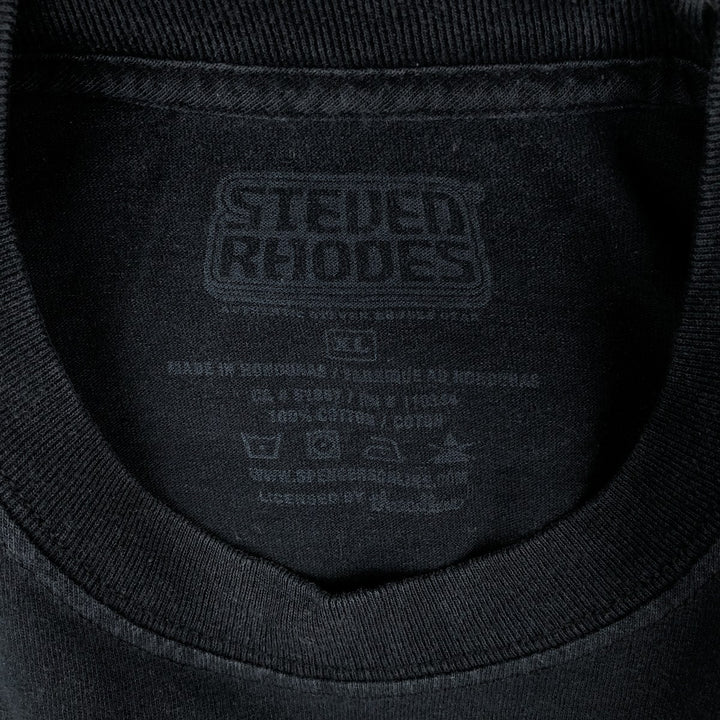 STEVED RHODES Skull Pattern Art T-Shirt (Men's XL equivalent) cotton black type Vintage Second Hand