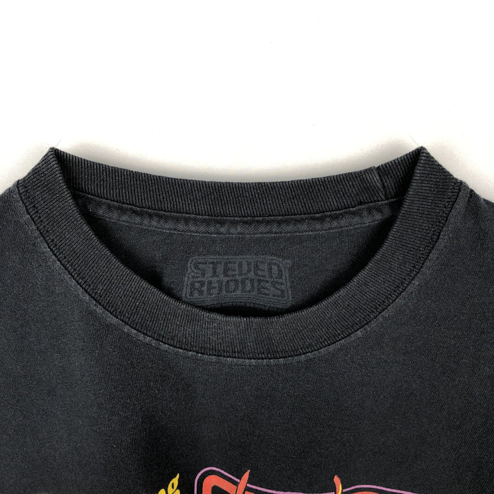 STEVED RHODES Skull Pattern Art T-Shirt (Men's XL equivalent) cotton black type Vintage Second Hand