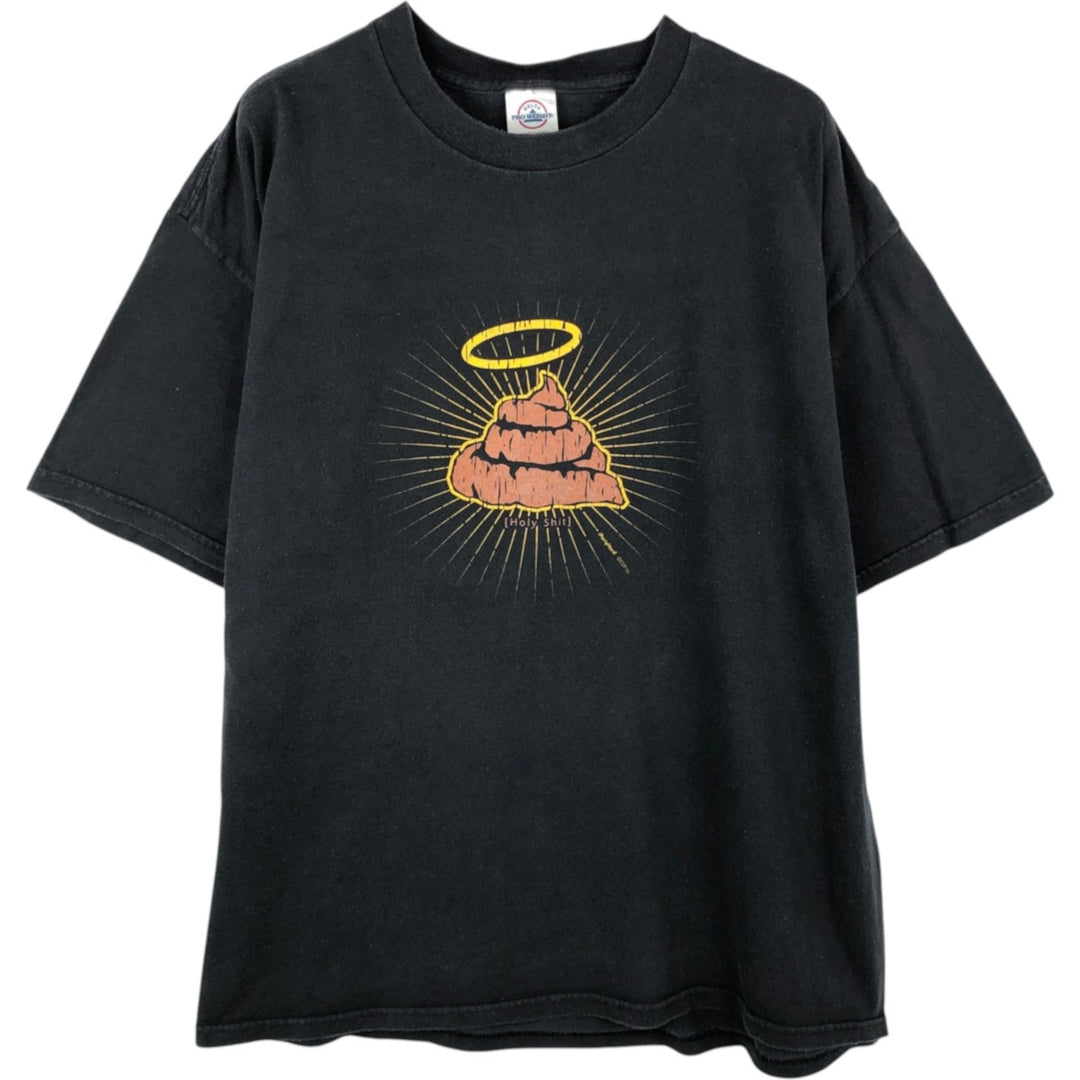 00'S Delta DELTA Printed T-shirt Men's XL size cotton black type Vintage Second Hand