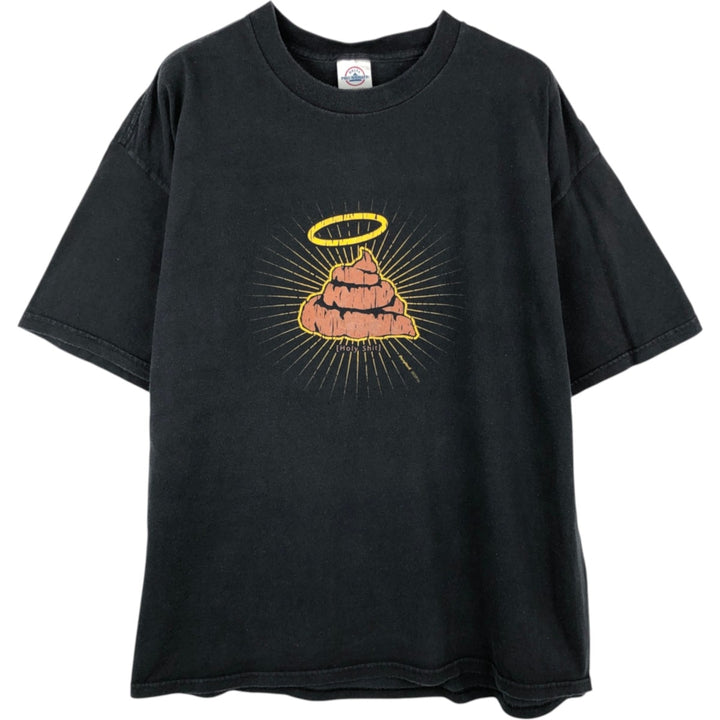 00'S Delta DELTA Printed T-shirt Men's XL size cotton black type Vintage Second Hand