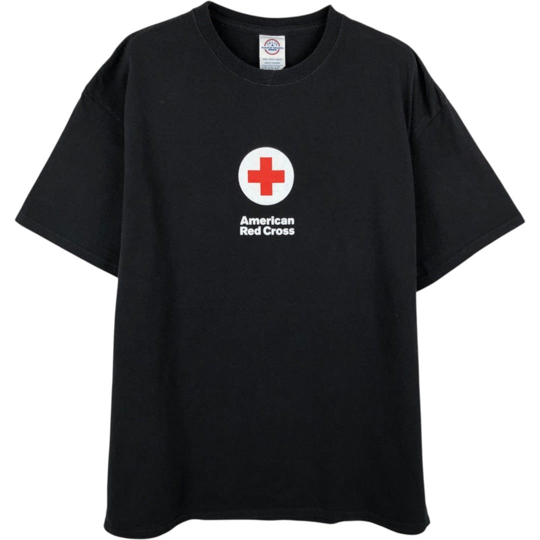 2000'S Delta (American Red Cross) Print T-Shirt, Men's Size L (approx.) cotton black type Vintage Second Hand
