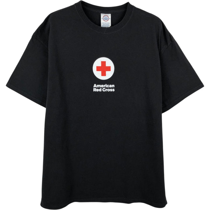 2000'S Delta (American Red Cross) Print T-Shirt, Men's Size L (approx.) cotton black type Vintage Second Hand