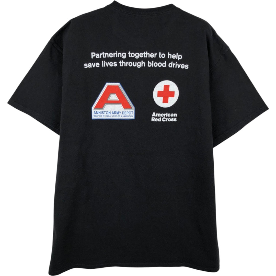 2000'S Delta (American Red Cross) Print T-Shirt, Men's Size L (approx.) cotton black type Vintage Second Hand