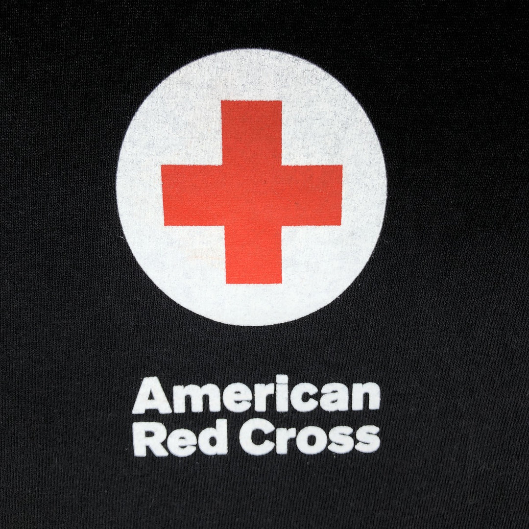 2000'S Delta (American Red Cross) Print T-Shirt, Men's Size L (approx.) cotton black type Vintage Second Hand