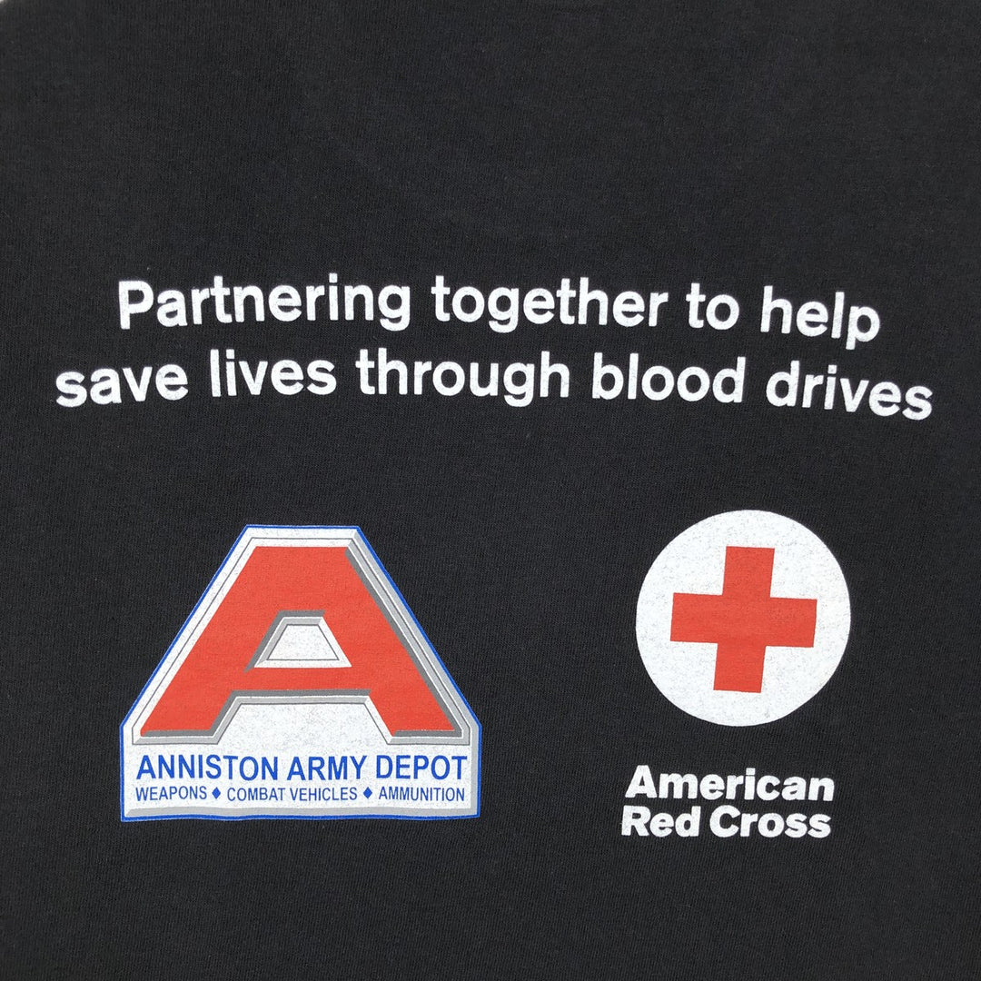 2000'S Delta (American Red Cross) Print T-Shirt, Men's Size L (approx.) cotton black type Vintage Second Hand