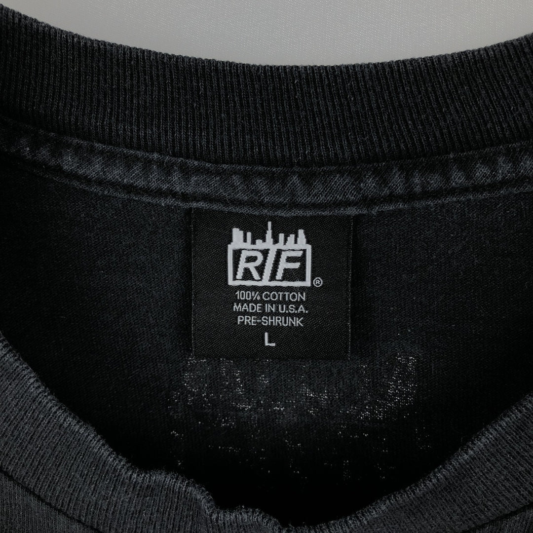 RIF.LA Short-Sleeve Logo T-Shirt, Made in USA, Men's Size L (approx.) cotton black type Vintage Second Hand