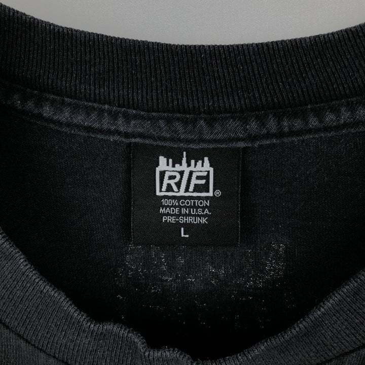 RIF.LA Short-Sleeve Logo T-Shirt, Made in USA, Men's Size L (approx.) cotton black type Vintage Second Hand