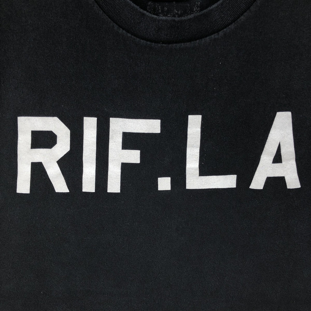 RIF.LA Short-Sleeve Logo T-Shirt, Made in USA, Men's Size L (approx.) cotton black type Vintage Second Hand