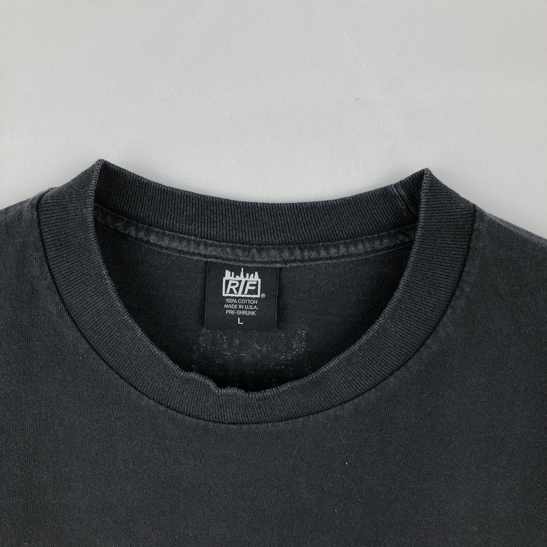 RIF.LA Short-Sleeve Logo T-Shirt, Made in USA, Men's Size L (approx.) cotton black type Vintage Second Hand
