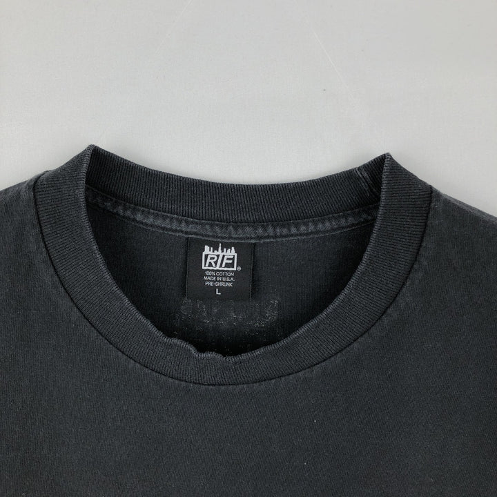 RIF.LA Short-Sleeve Logo T-Shirt, Made in USA, Men's Size L (approx.) cotton black type Vintage Second Hand