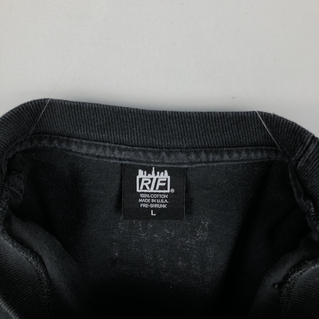 RIF.LA Short-Sleeve Logo T-Shirt, Made in USA, Men's Size L (approx.) cotton black type Vintage Second Hand