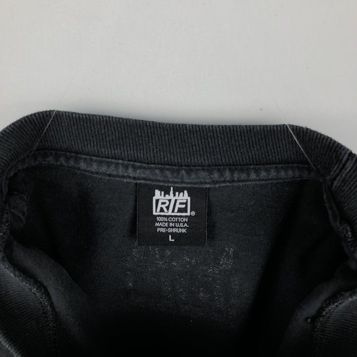 RIF.LA Short-Sleeve Logo T-Shirt, Made in USA, Men's Size L (approx.) cotton black type Vintage Second Hand