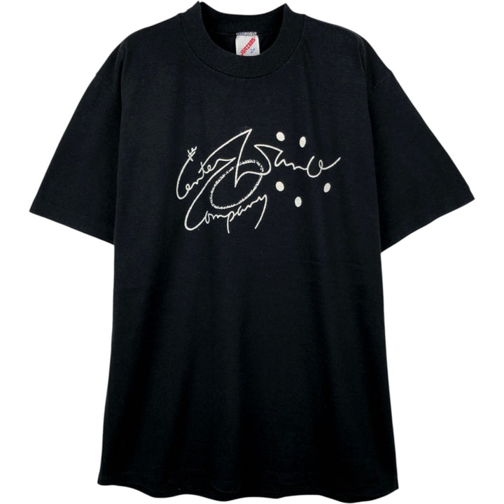 Vintage 80s-90'S Jerzees printed T-shirt, Made in USA, Men's Size L cotton black type Vintage Second Hand